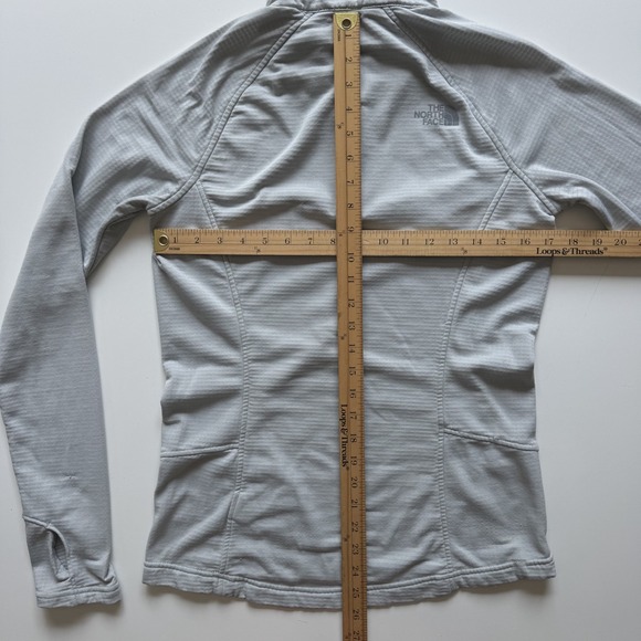 THE NORTH FACE 1/4 Zip Baselayer Sweatshirt XS Gray Smooth Face Grid Fleece - Picture 16 of 16